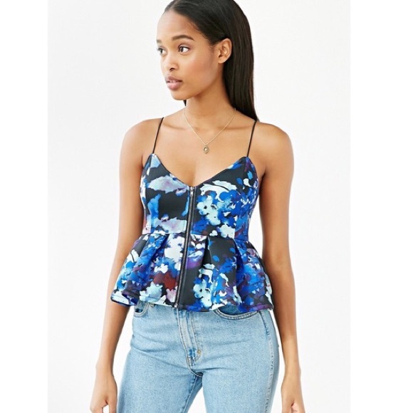 Urban Outfitters Tops - UO / SILENCE & NOISE / PEPLUM PATTERNED TANK TOP